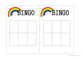 Colors Bingo Chart English Esl Worksheets