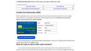 Generate and look up credit card bin codes: Credit Card Generator Bin Number Validator 2020