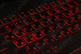 Red Led Light Computer Laptop Keyboard Stock Photo Crushpixel