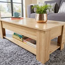oak wooden coffee table with lift up