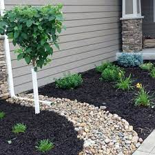 Front Yard River Rock Landscaping Ideas