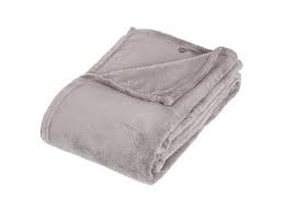 Grey Microfibre Plaid Blanket 150cm X 125cm