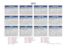 Untied states 2021 calendar online and printable for year 2021 with holidays, observances and full below is our united states 2021 yearly calendar with federal holidays highlighted in red and. Printable 2021 Accounting Calendar Templates Calendarlabs