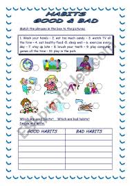 On a powerpoint slide, put pictures of various healthy and unhealthy things. 34 Good Habits Vs Bad Habits Worksheet Free Worksheet Spreadsheet