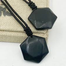 shungite necklace crystal stones rope