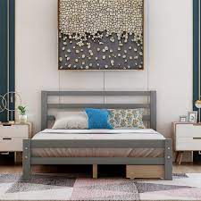 Anbazar Gray Full Size Bed Frame Full