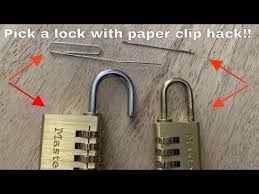 Grab the pliers to shape the paperclips. How To Pick A Combination Lock With A Paper Clip Sewing Needle Life Hack Youtube Paper Clip Lock Life Hacks Youtube