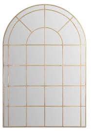 Laney Arched Gold Windowpane Wall Mirror