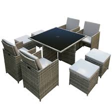 hera deluxe rattan 8 seater dining cube