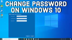 how to change pword in windows 10