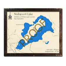 Nubanusit Lake Nh 3d Wood Topo Map