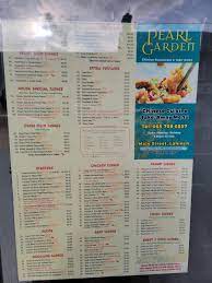 menu at pearl garden restaurant lahinch