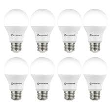 Ecosmart 60 Watt Equivalent A19 Non Dimmable Led Light Bulb Daylight 8 Pack B7a19a60wul38 The Home Depot