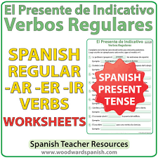 Spanish Present Tense Regular Verbs Worksheets