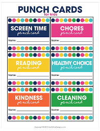 printable punch cards for kids