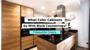 what color cabinets go with black