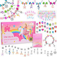 Amazon.com: Nouvati Charm Bracelet Making Kit for Girls 5+ in Neat Jewelry  Organizer Box – 250 Crystal Beads, Letter Beads, Bracelet Charms, Elastic  Strings, Chain Necklaces and Glass Beads for Jewelry Making Kit