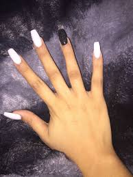 100pcs acrylic ballerina coffin tips false nail full long clear natural white. Coffin Black And White Acrylic Nails Page 1 Line 17qq Com