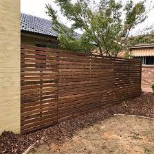 Aluminum Wood Grain Slat Fence Panel