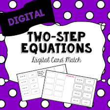 two step equations digital card match