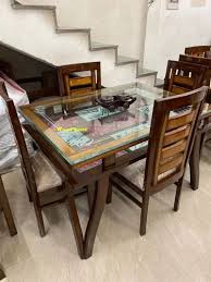6 Seater Modern Wooden Dining Table Set