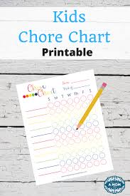 Free Printable Kids Chore Chart Parenting Chore Chart