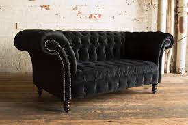 black velvet chesterfield sofa ebay