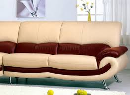 two tone leather modern sectional sofa