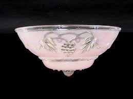Glass Lamp Shade Pink G Art Deco