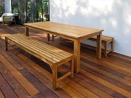 Teak Dining Set With Backless Bench