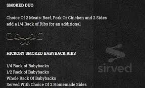 barnyard bbq menu in hurricane west