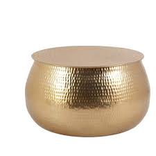 Gold Medium Round Metal Coffee Table