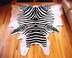 zebra cowhide rug black and white