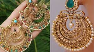 New Layered Chandbali Earrings Design Ideas Beautiful Moti Kundan Earrings For Wedding