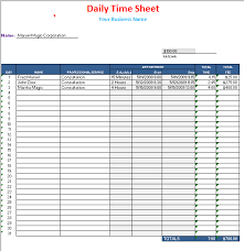 Free Printable Daily Timesheet Template For Excel And Word
