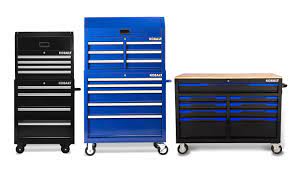 open drawers on a kobalt tool chest