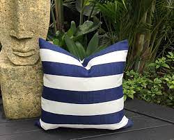navy stripe outdoor cushion my