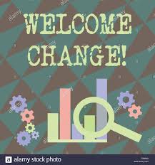 Writing Note Showing Welcome Change Business Concept For To