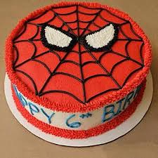 Then i piped a spiderweb on and added one of his spiderman crawling guys to the top. Buy Send Spiderman Treat Cake Truffle Half Kg Online Ferns N Petals