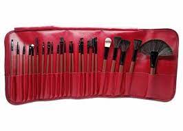 makeup brushes set with leather bag