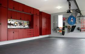 red garage storage cabinets garage