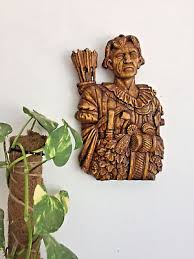 Wood Carved Native American Indian