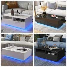 Modern High Gloss Led Coffee Table With