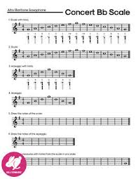 Concert Bb Scale Podium Cheat Sheet Student Fingering Charts