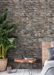 Wall Mural Rustic Stones Anthracite Grey