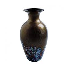 Vase With Gold Leaf From Murano