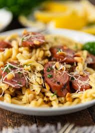 smoked sausage and browned er pasta