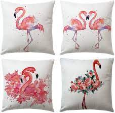 pink flamingo throw pillow cases
