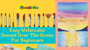 An easy rendition of painting a dandelion using watercolor is to have fun painting the background first using the wet on wet technique. Easy Sunset Over Water Watercolor Painting Risebrite