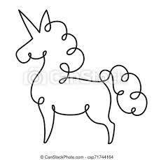 Unicorn coloring pages allow kids to travel to a fantastic world of wonders while coloring, drawing and learning about this magical character. Unicorn One Line Drawing Abstract Continuous Line Elegant Vector Doodle Unicorn One Line Drawing Abstract Continuous Line Canstock